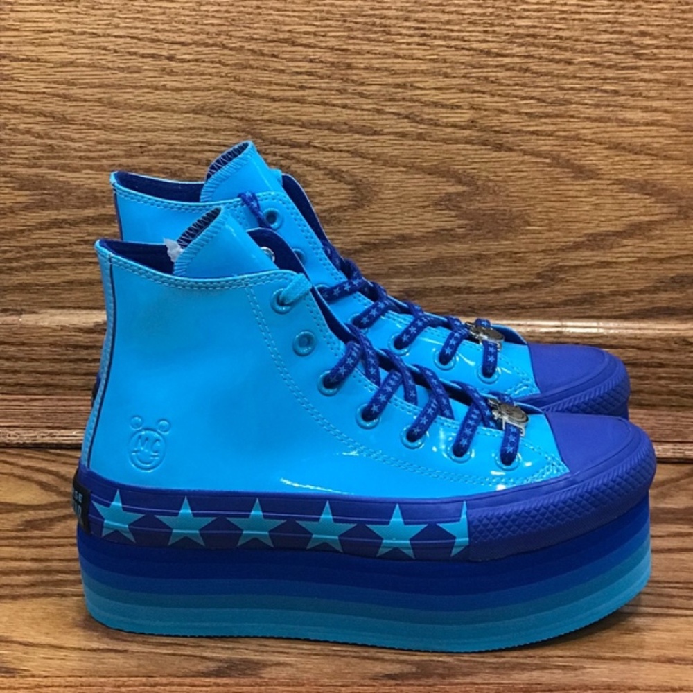 Converse CTAS Platform Hi Gnarly Blue Shoes - Picture 2 of 8